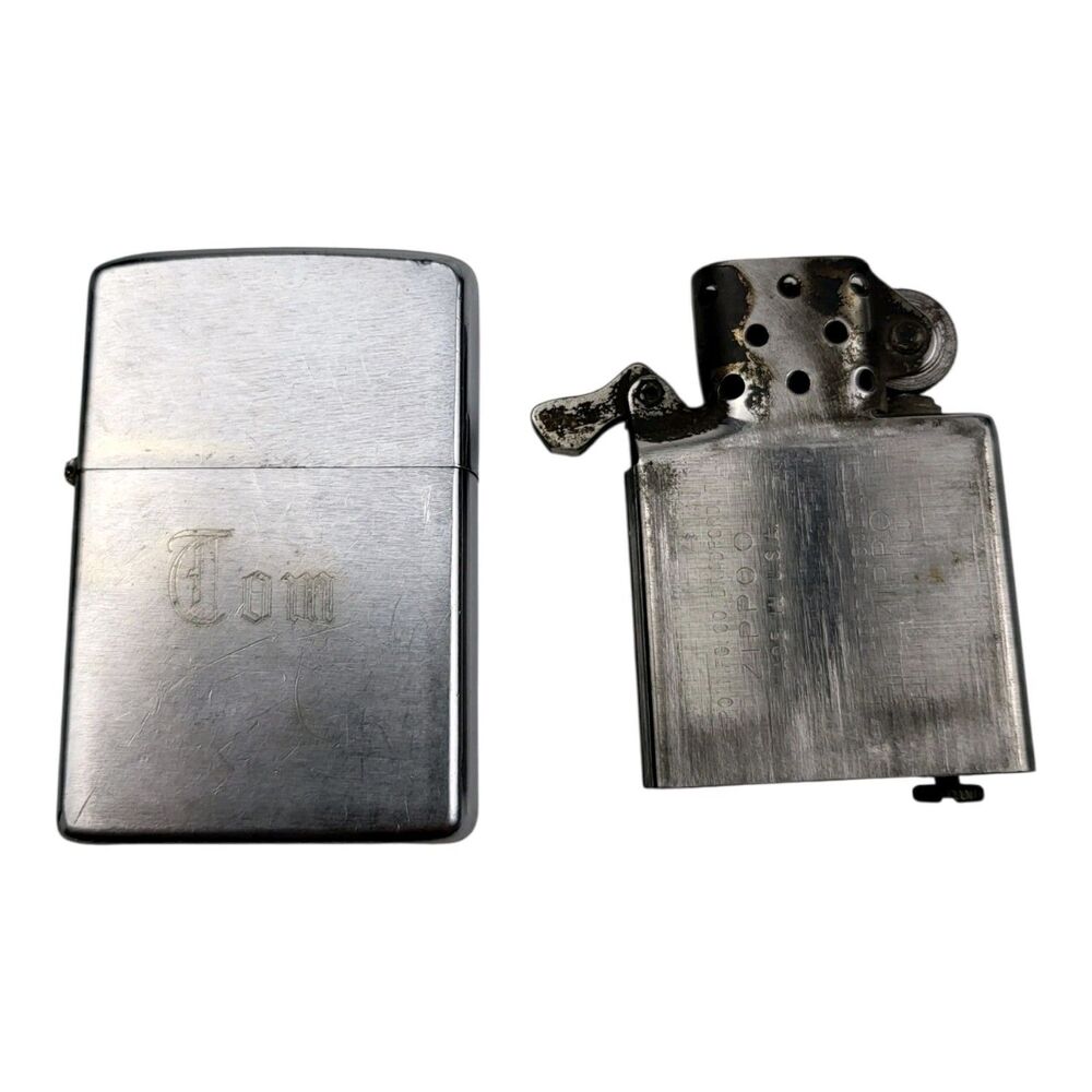 Vintage 1974 Zippo Lighter Engraved Tom Christmas Working